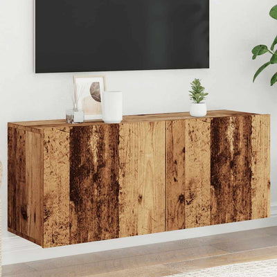 TV-kaappi seinäkiinnitettävä vanha puu 100x30x41 cm