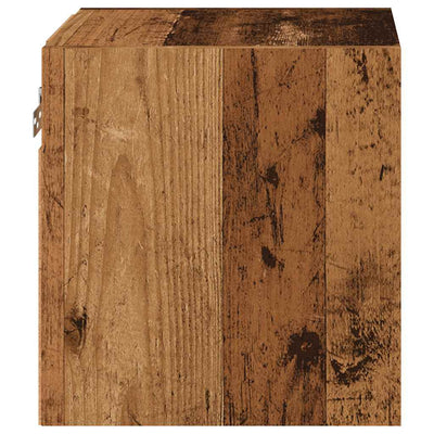 TV-seinäkaappi LED-valoilla vanhaa puuta 30x28,5x30 cm