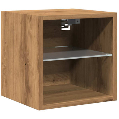 TV-seinäkaappi LED-valoilla Artisan Oak 30x28,5x30 cm