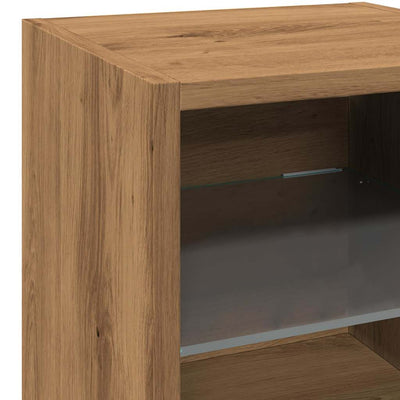 TV-seinäkaappi LED-valoilla Artisan Oak 30x28,5x30 cm