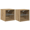 TV-seinäkaapit LED-valoilla 2 kpl Artisan Oak 30x28,5x30 cm
