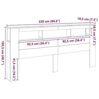 Artesaani tammi sängynpääty led-valoilla Dionisios 220x18,5x103,5cm (puu)