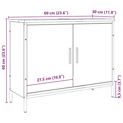 Artesaani tammi pesuallaskaappi Electra 60x30x60cm (puinen)