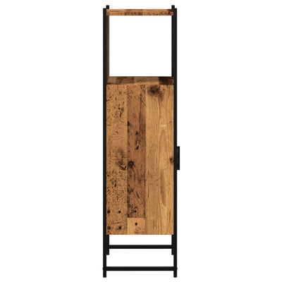 Vanha puu kylpyhuoneen kaappi Praschiva 33x33x120,5cm (puinen)