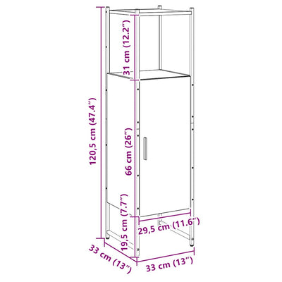Artesaani tammi kylpyhuoneen kaappi Praschiva 33x33x120,5cm (puinen)