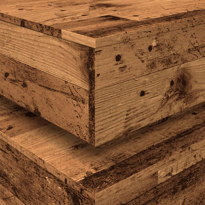 Vanha puu sohvapöytä led-valoilla Celestina 90x50x40cm