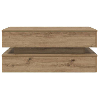 Artesaani tammi sohvapöytä led-valoilla Celestina 90x50x40cm