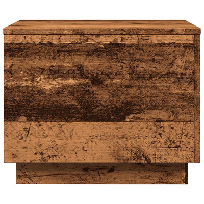 Vanha puu sohvapöytä led-valoilla Hantz 50x50x40cm