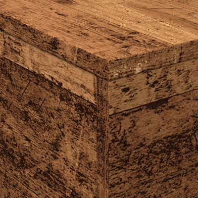 Vanha puu sohvapöytä led-valoilla Hantz 50x50x40cm