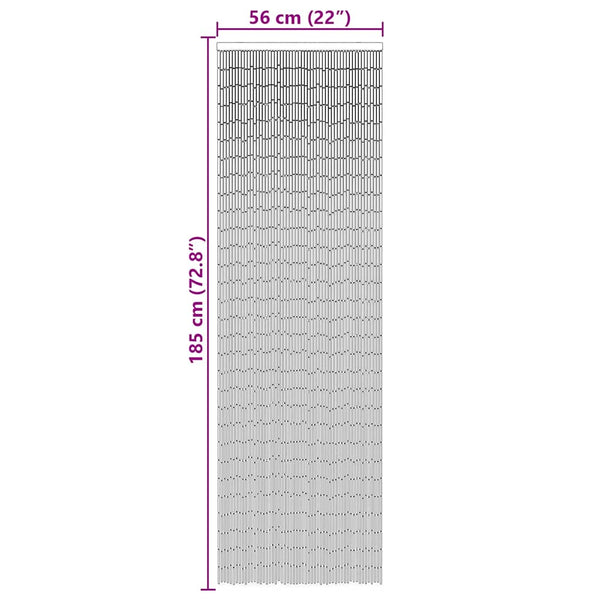 Tummanharmaa hyönteisoviverho Petcov 56x185cm (bambu)