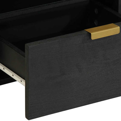 Musta yöpöytäkaappi Ngbanda 40x33x46cm (suunniteltu puu)