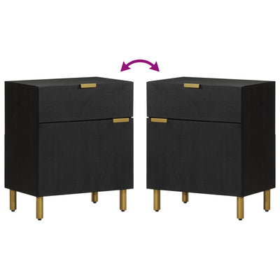 Musta yöpöytäkaappi Tostain 50x33x60cm (puinen)