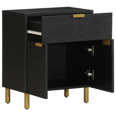 Musta yöpöytäkaappi Mustapha 50x33x60cm (puinen)