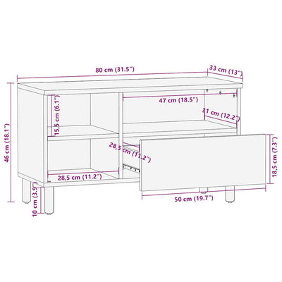 TV-kaappi musta 80x33x46 cm tekninen puu