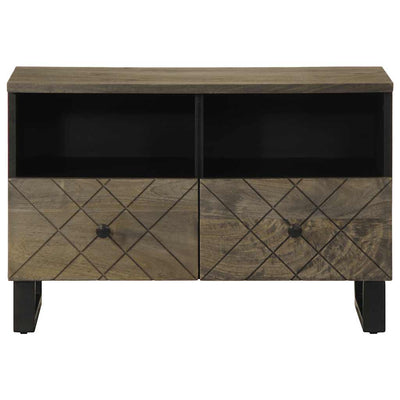 TV-taso musta 70x33x46 cm täysi mangopuu