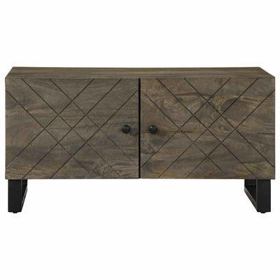 Sohvapöytä musta 80x50x40 cm täysi mangopuu
