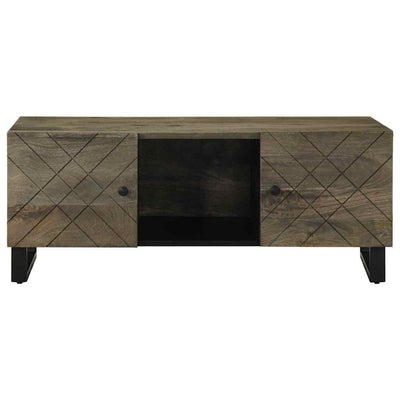Sohvapöytä musta 100x54x40 cm täysi mangopuu