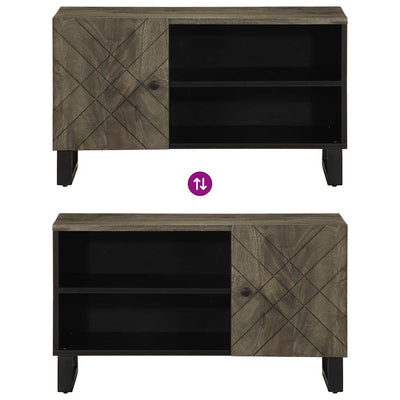 TV-taso musta 80x33x46 cm täysi mangopuu