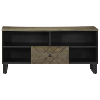 TV-taso musta 100x33x46 cm täysi mangopuu