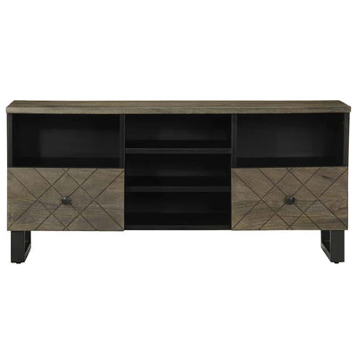 TV-taso musta 100x33x46 cm täysi mangopuu