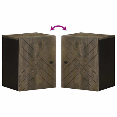 Musta seinään kiinnitettävä kylpyhuonekaappi Zhe 38x33x48cm