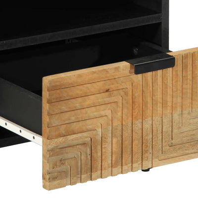 Ruskea yöpöytäkaapit Alondra 40x33x46cm (2 kpl massiivipuu mango)