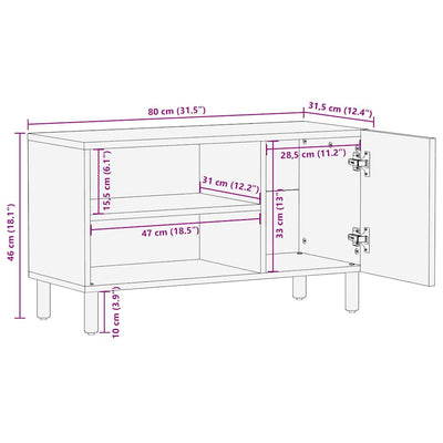 TV Kaappi Ruskea 80x31,5x46 cm Massiivipuu Mango
