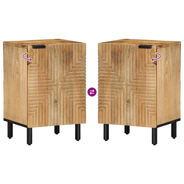 Kylpyhuonekaappi Ruskea 38x33,5x58 cm Massiivipuu Mango