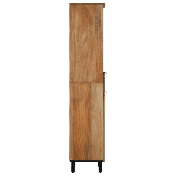 Kylpyhuonekaappi Ruskea 38x33x160 cm Massiivipuu Mango