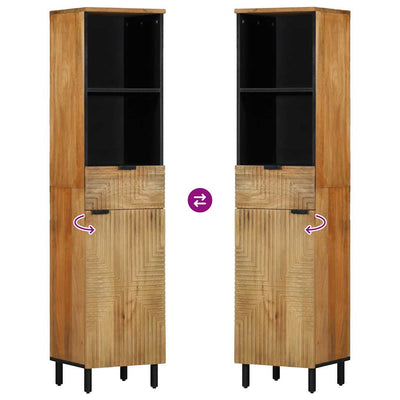 Ruskea kylpyhuonekaappi Ahilie 38x33x160cm (massiivipuu mango)