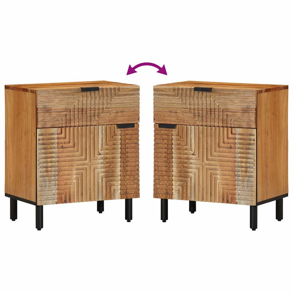 Yöpöytäkaappi Ruskea 50 x 33 x 60 cm täysi akaasiapuu