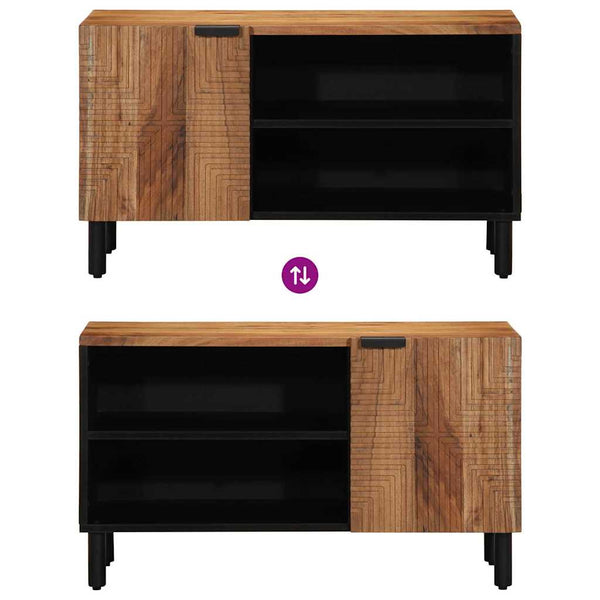 TV-kaappi hyllyllä Ruskea 80 x 33 x 46 cm Kiinteä mango puu