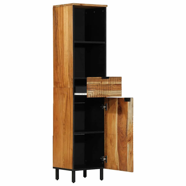 Kylpyhuonekaappi Solid Acacia Wood 38 x 33 x 160 cm