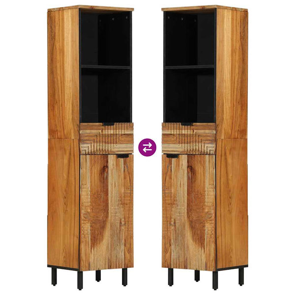 Kylpyhuonekaappi Solid Acacia Wood 38 x 33 x 160 cm