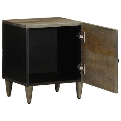 Vaaleanharmaa yöpöytäkaapit Zavica 40x33x46cm (2 kpl massiivipuu mango)