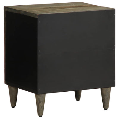 Vaaleanharmaa yöpöytäkaapit Zavica 40x33x46cm (2 kpl massiivipuu mango)