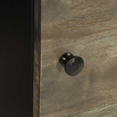 Vaaleanharmaa yöpöytäkaapit Zavica 40x33x46cm (2 kpl massiivipuu mango)