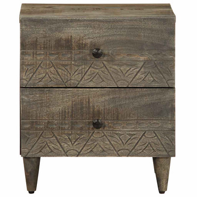 Yöpöytäkaapit 2 kpl Vaaleanharmaa 40x33x46 cm Massiivipuu Mango