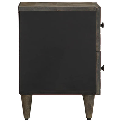 Yöpöytäkaapit 2 kpl Vaaleanharmaa 40x33x46 cm Massiivipuu Mango