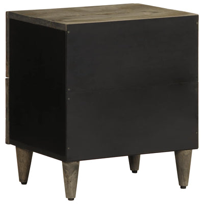 Vaaleanharmaa yöpöytäkaapit Anestia 40x33x46cm (2 kpl massiivipuu mango)