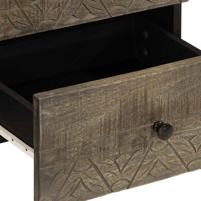 Vaaleanharmaa yöpöytäkaapit Anestia 40x33x46cm (2 kpl massiivipuu mango)