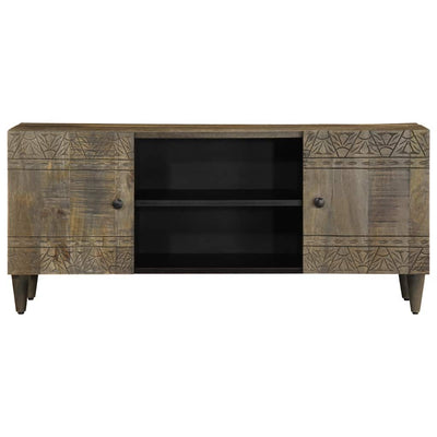 TV-kaappi vaaleanharmaa 105x33,5x46 cm massiivipuu mango