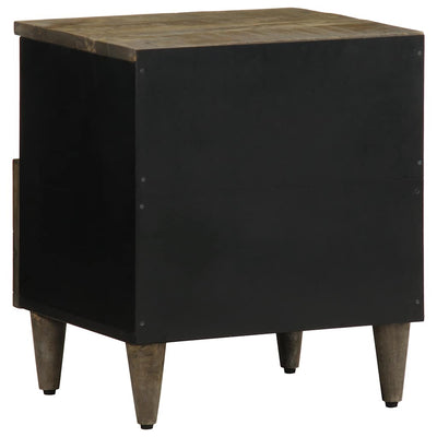 Vaaleanharmaa yöpöytäkaapit Pinilopi 40x33x46cm (2 kpl massiivipuu mango)