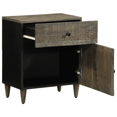 Vaaleanharmaa yökaappi Sibriu 50x33x60cm (massiivipuu mango)