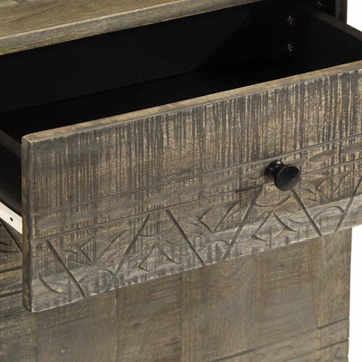 Vaaleanharmaa yökaappi Sibriu 50x33x60cm (massiivipuu mango)