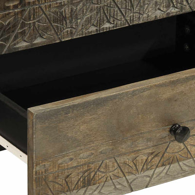 Vaaleanharmaa yökaappi Zambina 50x33x60cm (massiivipuu mango)