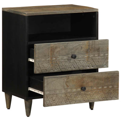 Vaaleanharmaa yökaappi Vtoma 50x33x60cm (massiivipuu mango)