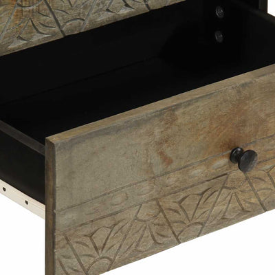 Vaaleanharmaa yökaappi Vtoma 50x33x60cm (massiivipuu mango)