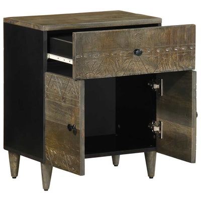 Vaaleanharmaa yökaappi Cus 50x33x60cm (massiivipuu mango)