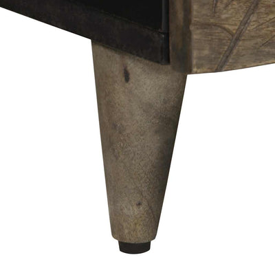 Vaaleanharmaa sohvapöytä Ghinel 80x54x40cm (massiivipuu mango)